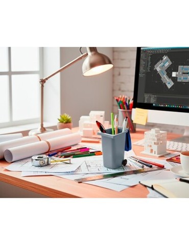 Porte-stylo en forme de « poubelle »  | Erco Matières : polypropylène (PP) Couleurs : gris 2