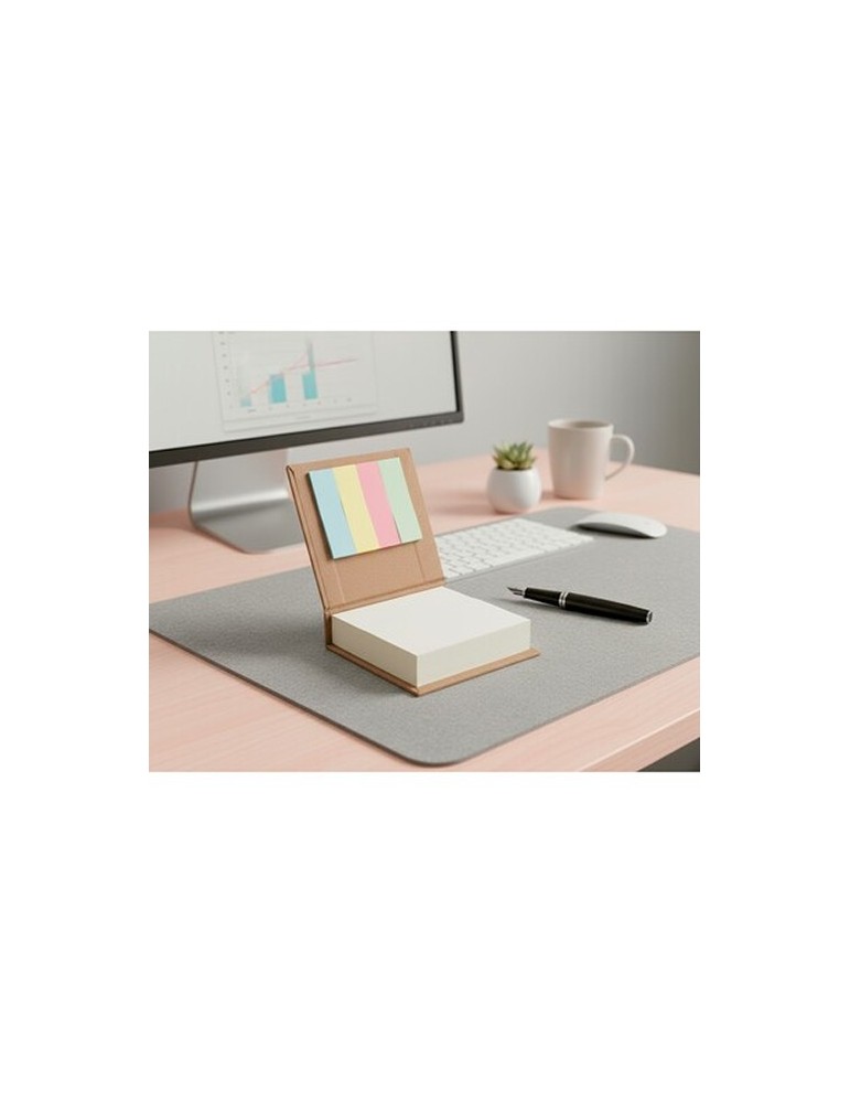 Porte-mémos avec notes autocollantes | Nexh Matières : carton Couleurs : naturel personnalisable avec votre logo