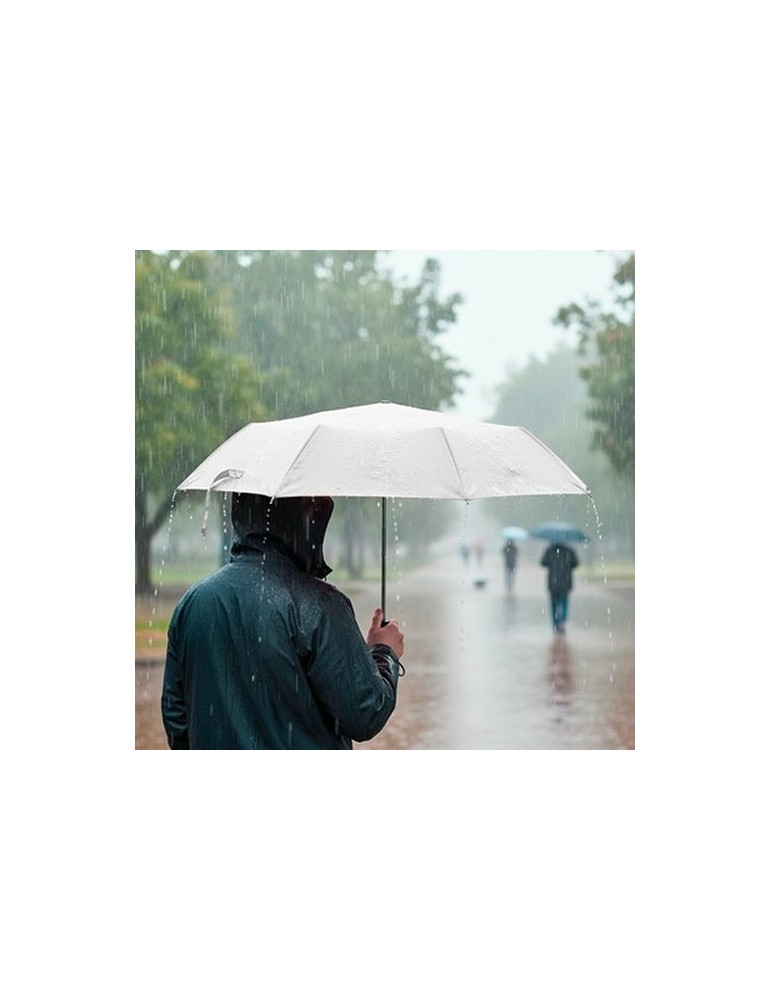 Parapluie manuel pliable| Bores Matières : polyester Couleurs : blanc marquage laser ultra précis