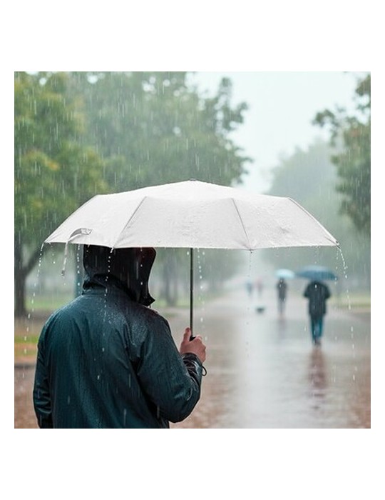 Parapluie manuel pliable| Bores Matières : polyester Couleurs : blanc marquage laser ultra précis