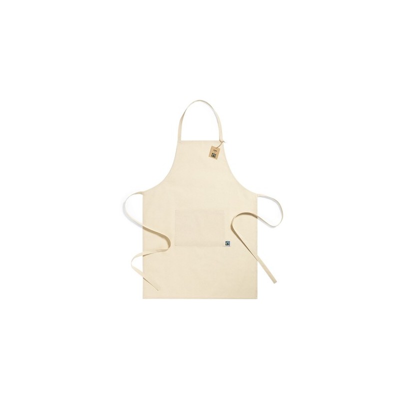 Tablier Éthique et Pratique Personnalisé Zowi Fairtrade pas cher Matières : coton Couleurs : naturel