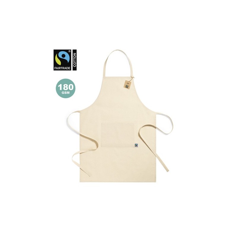 Tablier Éthique et Pratique Personnalisé Zowi Fairtrade pas cher Matières : coton Couleurs : naturel personnalisable avec votre 