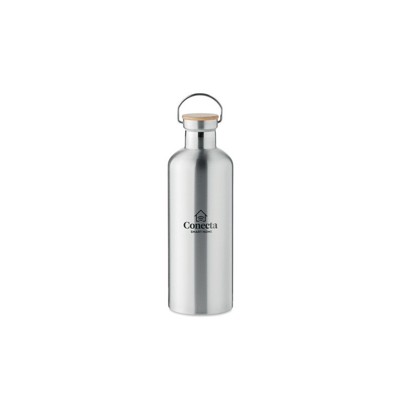 Gourde isotherme personnalisée double paroi 1,5L - HELSINKI EXTRA Matières : acier inoxydable Couleurs : argenté mat marquage la