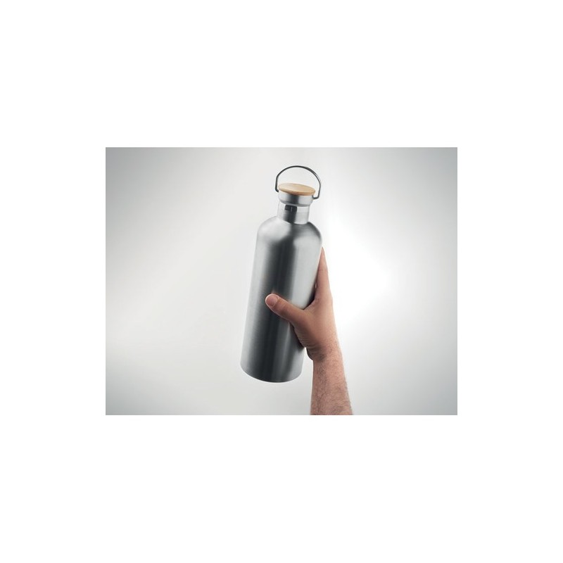 Gourde isotherme personnalisée double paroi 1,5L - HELSINKI EXTRA Matières : acier inoxydable Couleurs : argenté mat livraison e