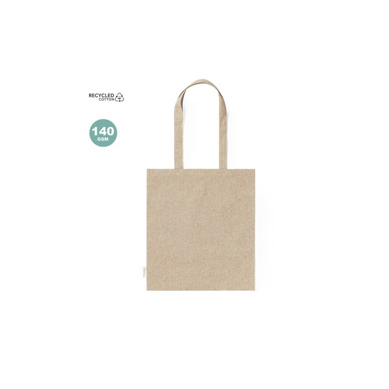 Sac Éco-responsable Personnalisé de Shopping Rassel pas cher Matières : coton recyclé Couleurs : bleu clair marquage couleur écl
