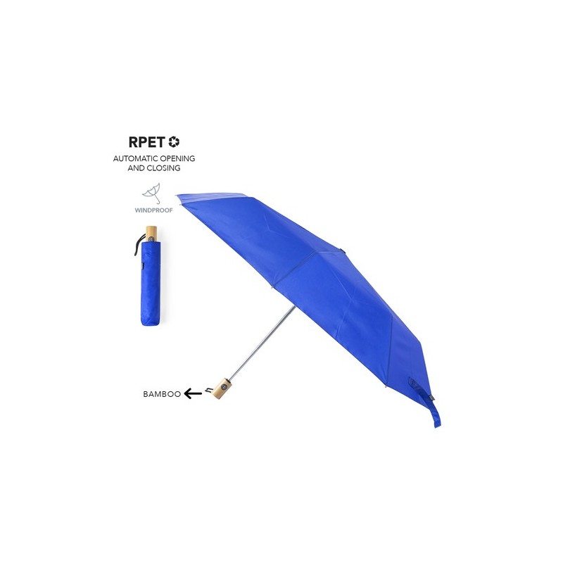 Parapluie Éco-responsable Personnalisé pas cher - Keitty Matières : PET recyclé Couleurs : bleu marine livraison express 24h 48h