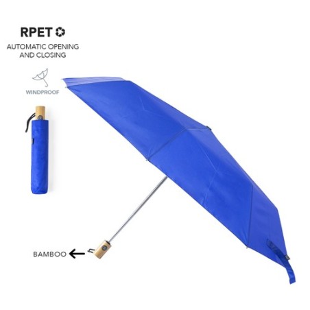 Parapluie Éco-responsable Personnalisé pas cher - Keitty Matières : PET recyclé Couleurs : bleu marine livraison express 24h 48h