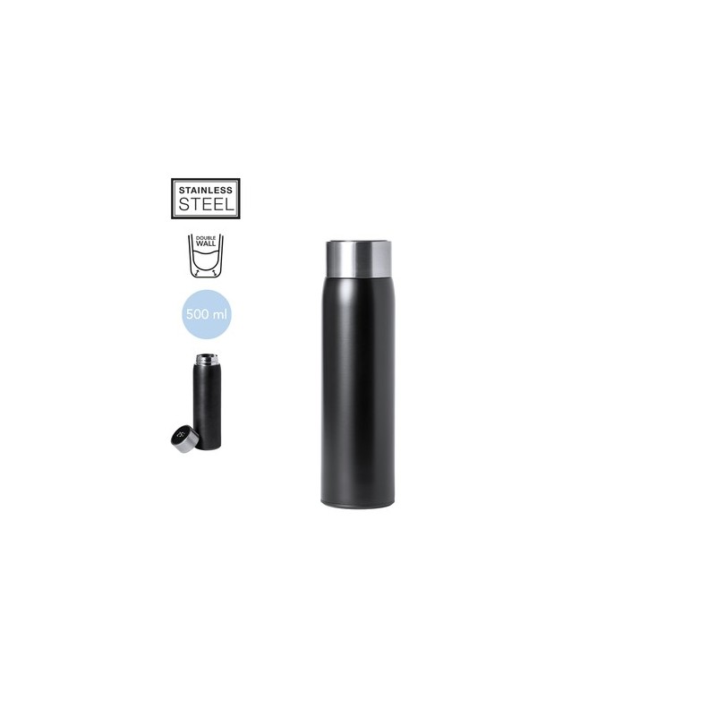 Bouteille Isotherme Personnalisée 500 ml Éco-responsable Kenay Matières : acier inoxydable Couleurs : argenté cadeau entreprise 