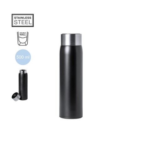 Bouteille Isotherme Personnalisée 500 ml Éco-responsable Kenay Matières : acier inoxydable Couleurs : argenté cadeau entreprise 