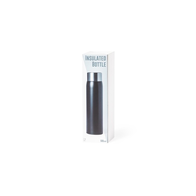 Bouteille Isotherme Personnalisée 500 ml Éco-responsable Kenay Matières : acier inoxydable Couleurs : argenté personnalisation r
