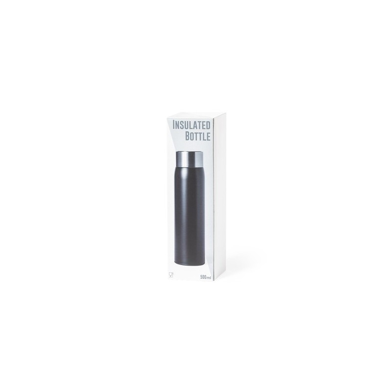 Bouteille Isotherme Personnalisée 500 ml Éco-responsable Kenay Matières : acier inoxydable Couleurs : argenté goodies entreprise