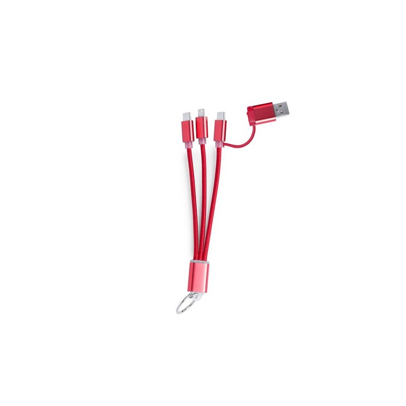 Câble de Charge Publicitaire Éco-responsable - Frecles Matières : aluminium Couleurs : rouge cadeau entreprise pas cher