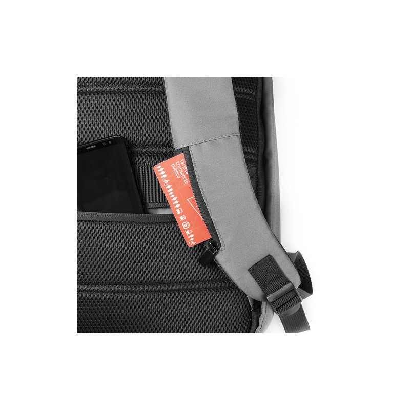 Sac à Dos Antivol Personnalisé Idéal pour le Business - Danium Matières : PET recyclé Couleurs : gris goodies personnalisé en st