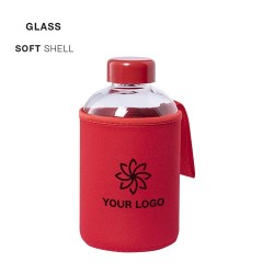 Gourde Personnalisée Publicitaire 500 ml - Flaber Matières : verre Couleurs : rouge accessoire événementiel unique