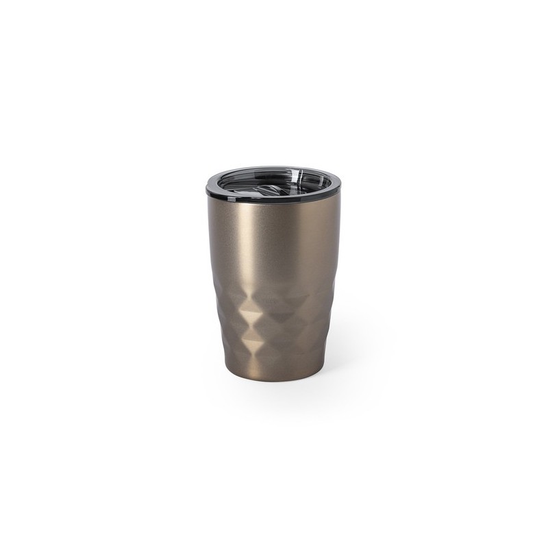 Mug Isotherme Éco-responsable Personnalisé en Verre Thermique Blur Matières : acier inoxydable Couleurs : doré