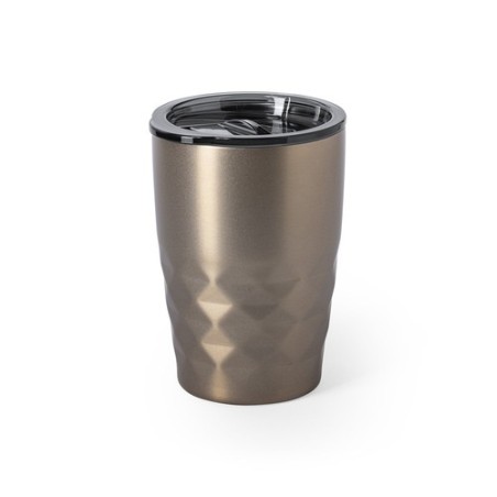 Mug Isotherme Éco-responsable Personnalisé en Verre Thermique Blur Matières : acier inoxydable Couleurs : doré