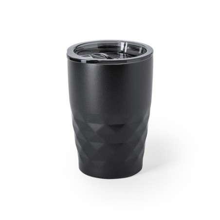 Mug Isotherme Éco-responsable Personnalisé en Verre Thermique Blur Matières : acier inoxydable Couleurs : noir goodies publicita