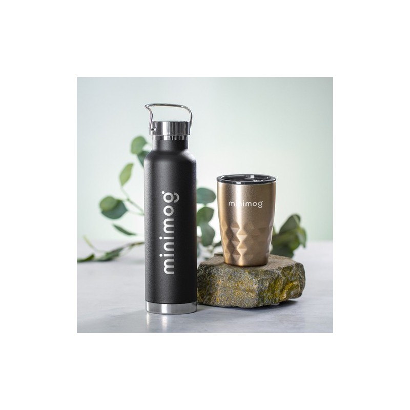 Mug Isotherme Éco-responsable Personnalisé en Verre Thermique Blur Matières : acier inoxydable Couleurs : noir objet promotionne