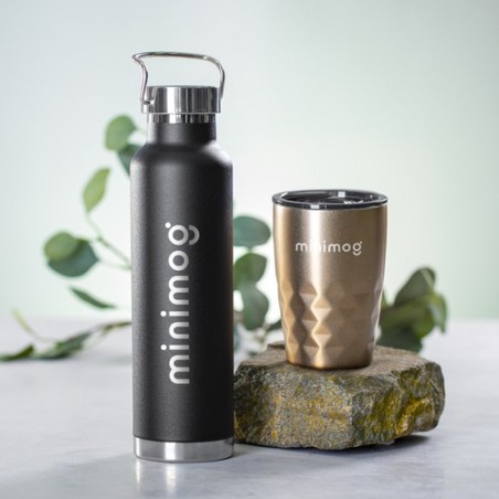 Mug Isotherme Éco-responsable Personnalisé en Verre Thermique Blur Matières : acier inoxydable Couleurs : noir objet promotionne