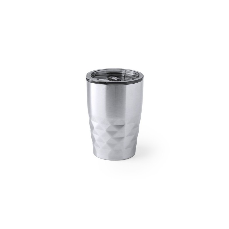Mug Isotherme Éco-responsable Personnalisé en Verre Thermique Blur Matières : acier inoxydable Couleurs : noir marquage couleur 