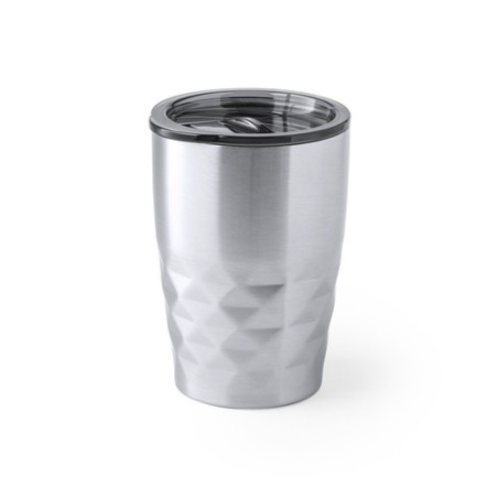 Mug Isotherme Éco-responsable Personnalisé en Verre Thermique Blur Matières : acier inoxydable Couleurs : noir marquage couleur 