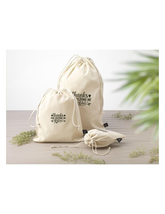 Gift Pouch Naturel GRS Recycled Cotton (150 g/m²) M
