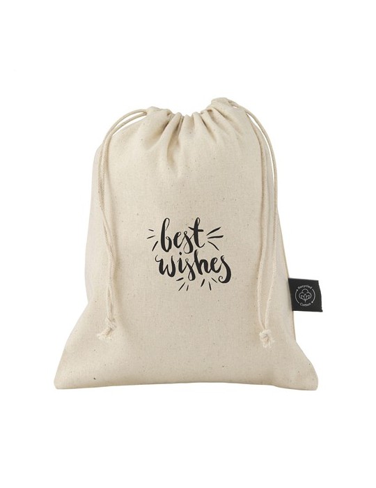Gift Pouch Naturel GRS Recycled Cotton (150 g/m²) S