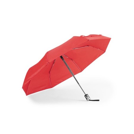 Parapluie pliable résistant personnalisé pas cher Alexon Matières : polyester Couleurs : bleu marquage laser ultra précis