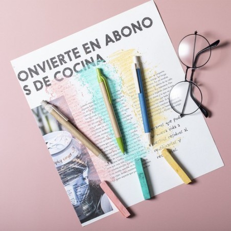 Stylo Éco-responsable Personnalisé - Desok Matières : carton recyclé Couleurs : bleu personnalisation sur mesure