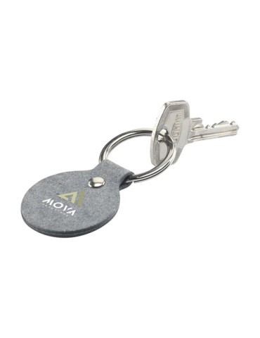 Recycled Denim Textile Keyring Round porte-clés