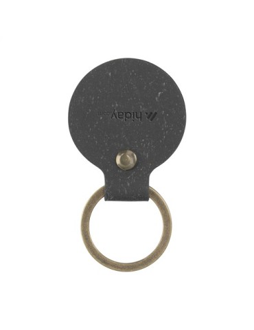 Recycled Leather Keyring Round porte-clés