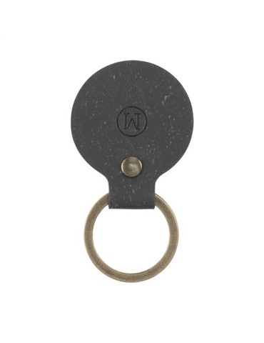 Recycled Leather Keyring Round porte-clés