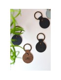 Recycled Leather Keyring Round porte-clés