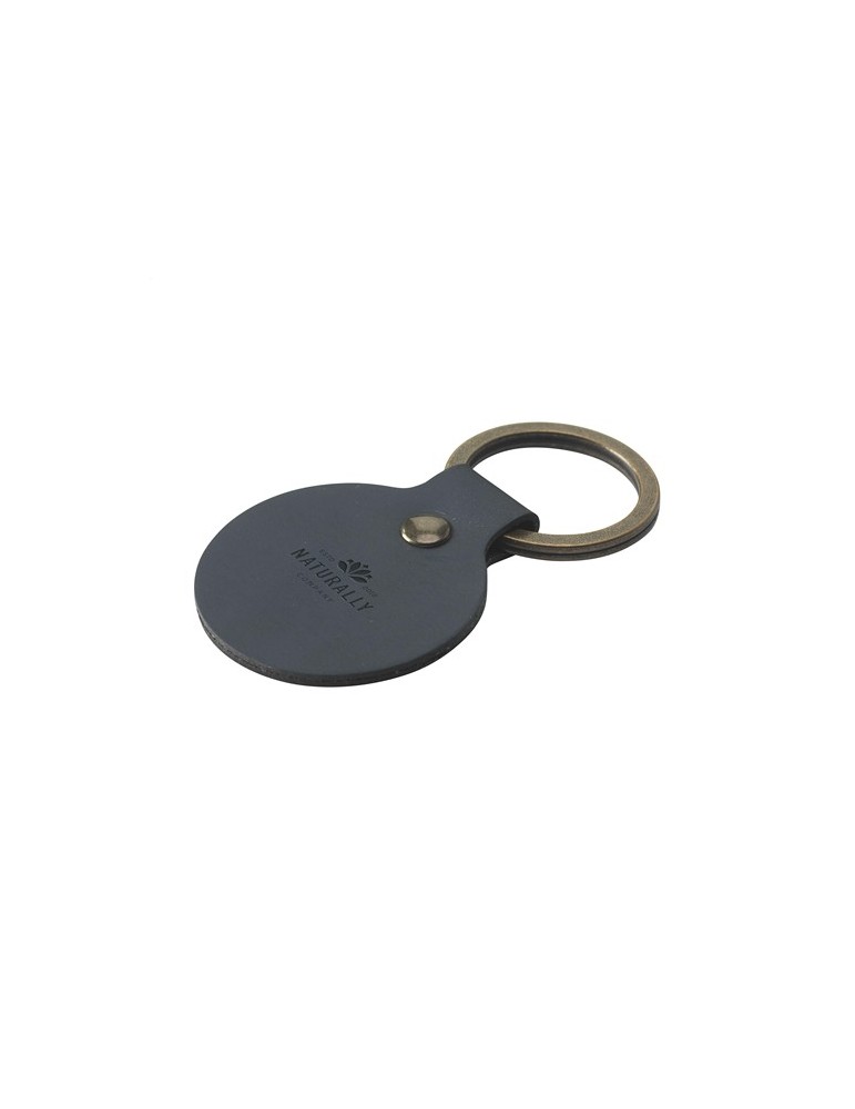 Recycled Leather Keyring Round porte-clés