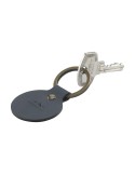 Recycled Leather Keyring Round porte-clés