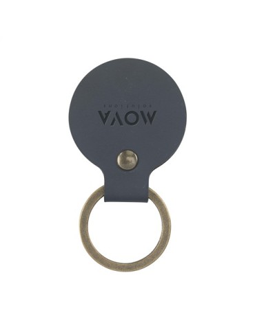 Recycled Leather Keyring Round porte-clés