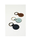 Recycled Leather Keyring Round porte-clés