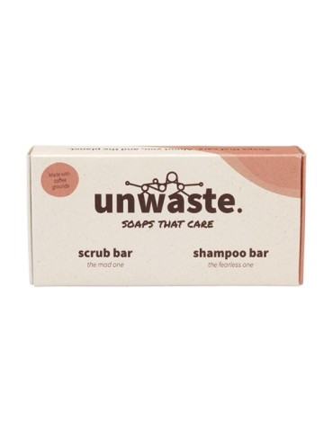 Unwaste Duopack Scrub & Shampoo bar Koffieolie
