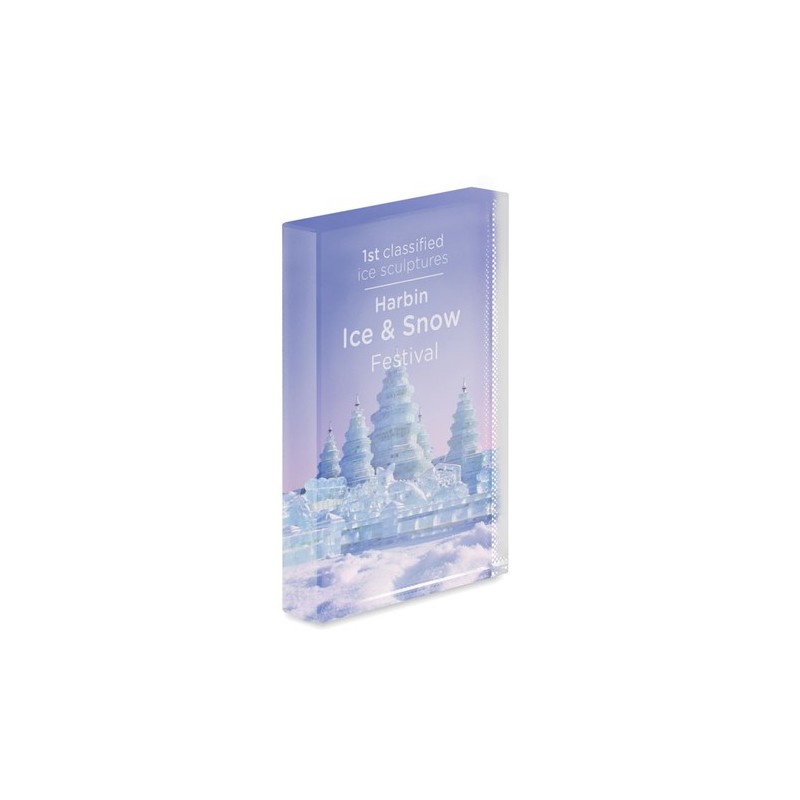 Cadre trophée en cristal personnalisé - Cadeau d'entreprise BLO Matières : verre Couleurs : transparent marquage laser ultra pré
