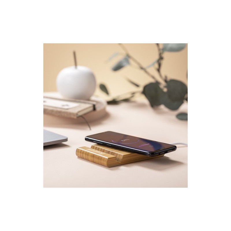 Chargeur Vartol sans fil en bambou 15W