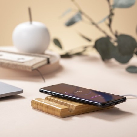 Chargeur Vartol sans fil en bambou 15W