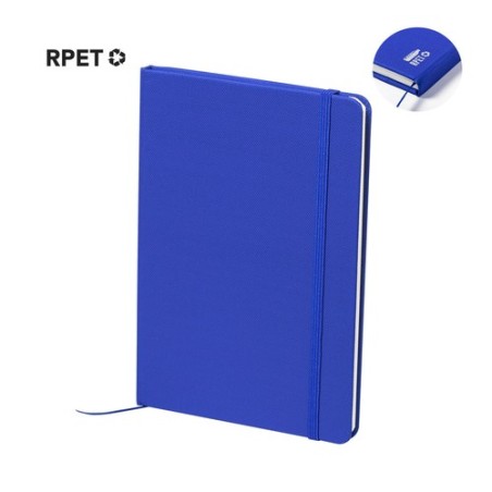 Bloc Notes Éco-responsable Personnalisé de Meivax Couleurs : bleu Matières : polyester recyclé marquage laser ultra précis