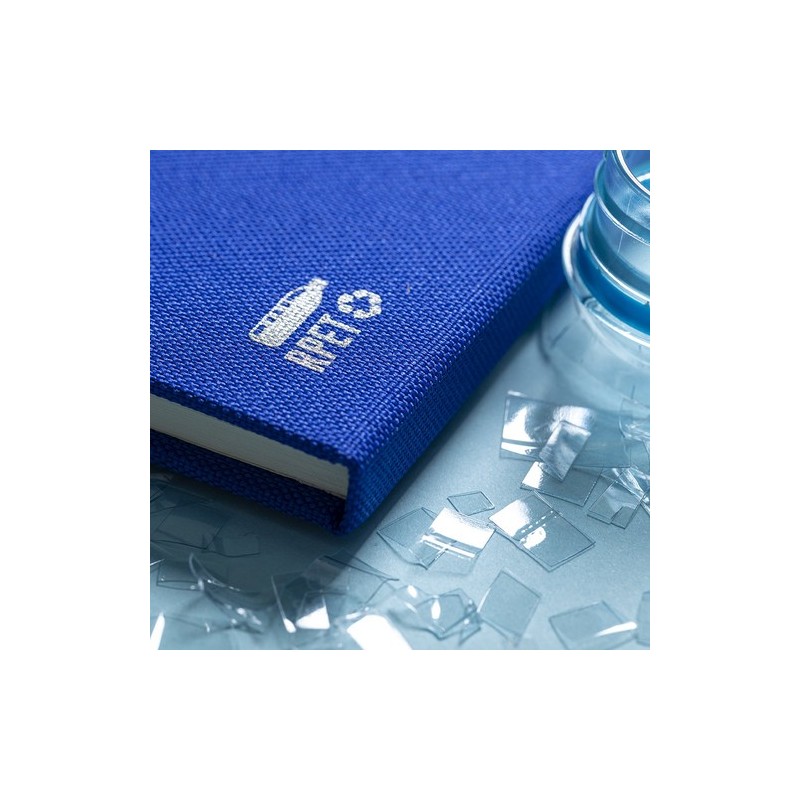 Bloc Notes Éco-responsable Personnalisé de Meivax Couleurs : bleu Matières : polyester recyclé personnalisation rapide en France