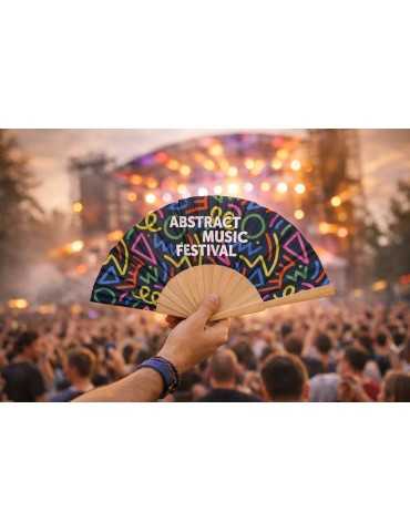 Eventail en bois en quadrichromie 100% personnalisé