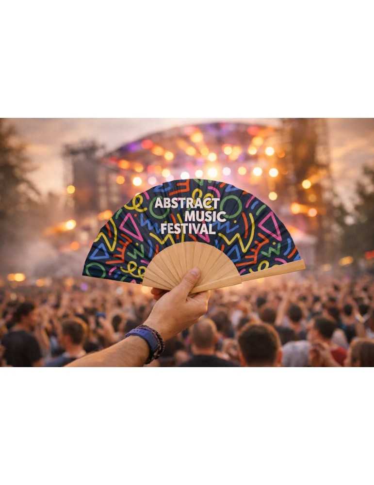 Eventail en bois en quadrichromie 100% personnalisé