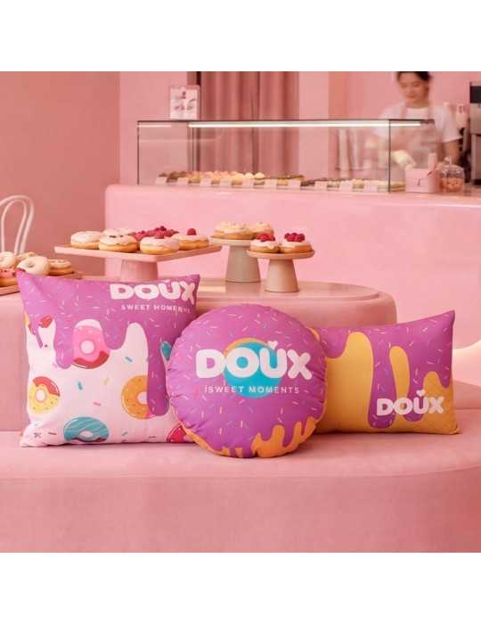 Coussin rond personnalisé avec garnissage - Goodies Pub France