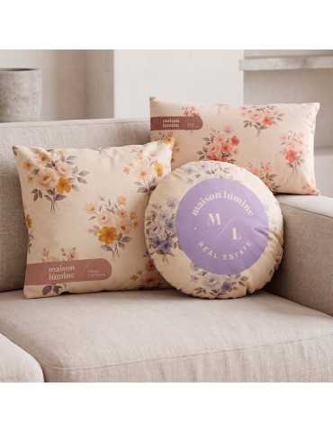 Coussin rond promotionnel en polyester rembourré
