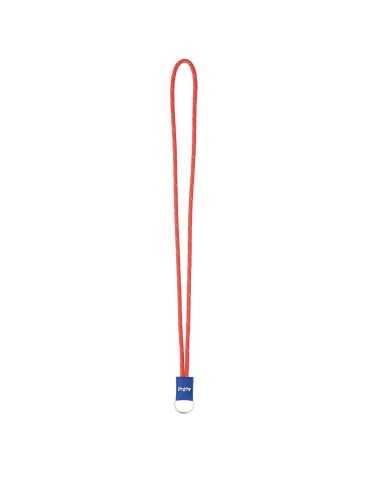 Lanière en cordon polyester tricolore avec badge en PVC 2
