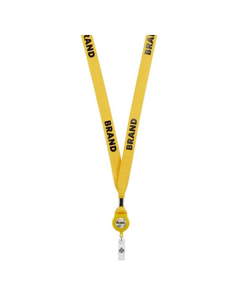 Lanière porte-badge personnalisée avec sertissage métallique - Goodies Pub France