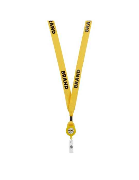 Lanière porte-badge personnalisée avec sertissage métallique - Goodies Pub France